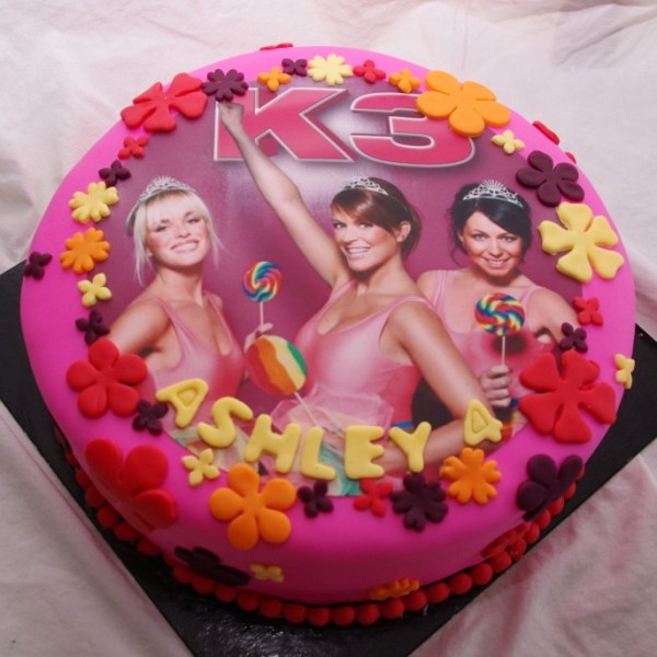 k3 taart met eetbare print