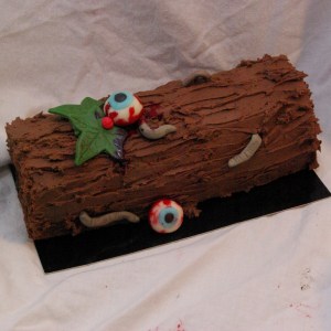 bûche de noël / boomstam in zombie thema