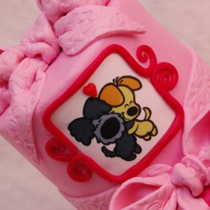 roze woezel en pip stapeltaart