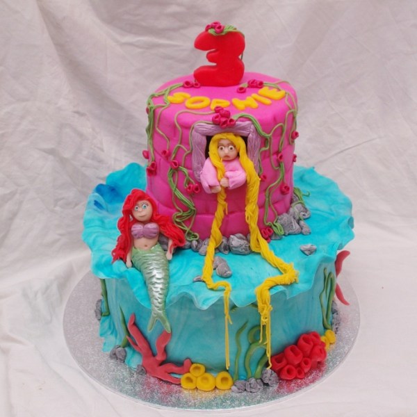 disney prinsessen taart ariel, rapunzel, tinkerbell disney prinsessen taart ariel, rapunzel, tinkerbell