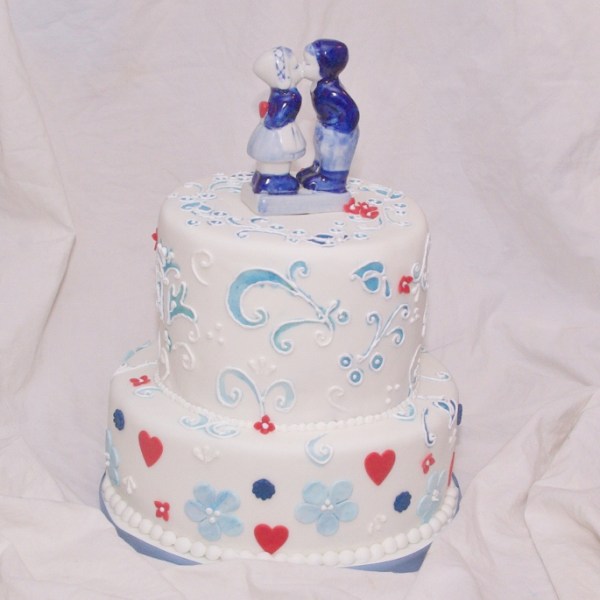 delfts blauw bruidstaart