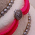 wit/roze/zilver bruidstaart in drie delen