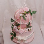 vogelkooi stapeltaart met gumpaste bloemwerk