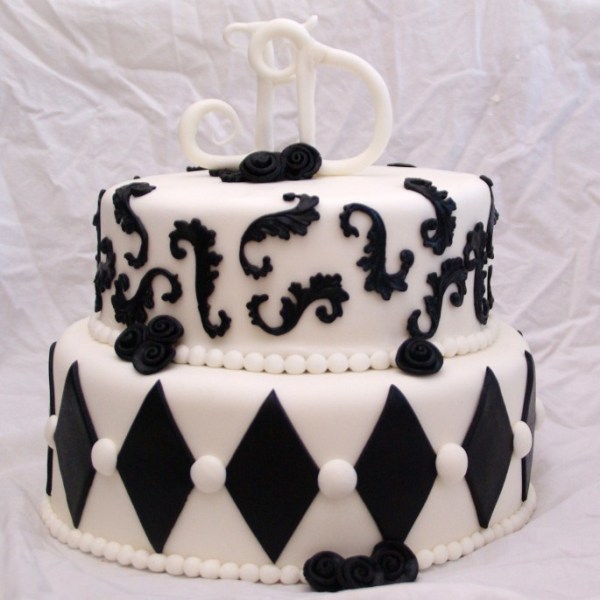 zwart witte bruidstaart