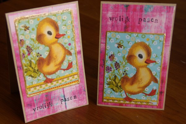 kaartjes met servettentechniek