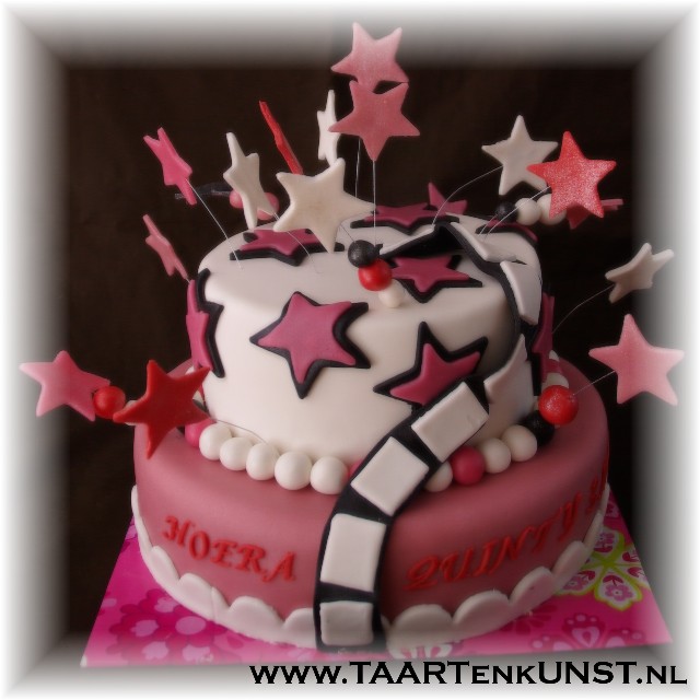 roze hollywood sterren taart