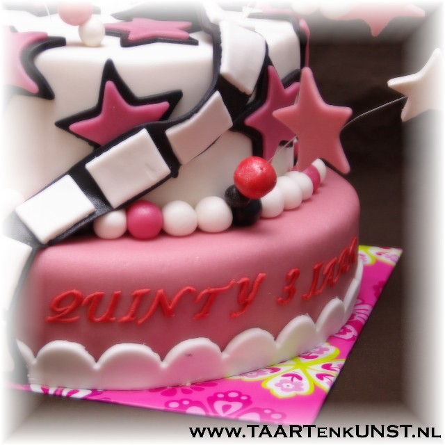 roze hollywood / sterren taart