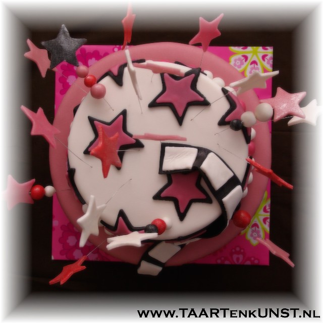 roze hollywood sterren taart
