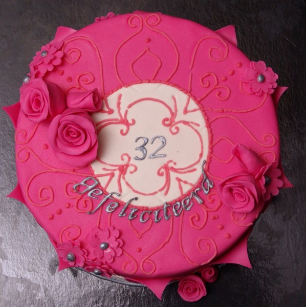 roze chocolade taart