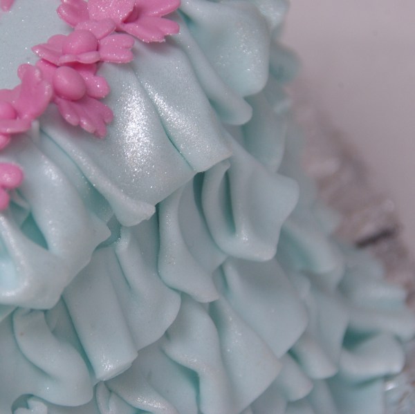 glitter blauwe roze taart