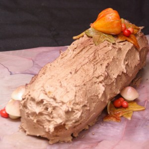 herfstthema boomstam buche de noel yule log boomstronk herfsttaart