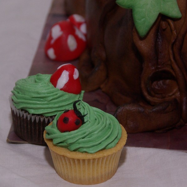 sprookjesboomtaart eftelingtaart met bijpassende cupcakes sprookjesboomtaart eftelingtaart met bijpassende cupcakes