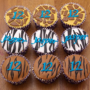dierencupcakes tijger zebra giraffe