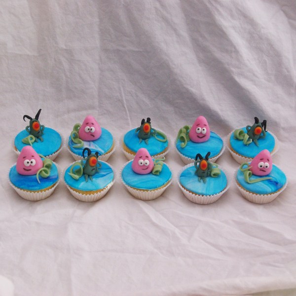spongebob patrick plankton cupcakes