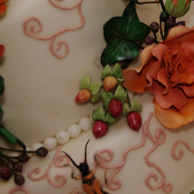 herfst bloemen / rozen bruidstaart