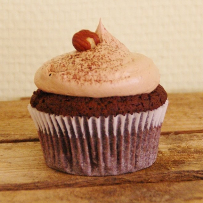 nutty chocolate cupcake