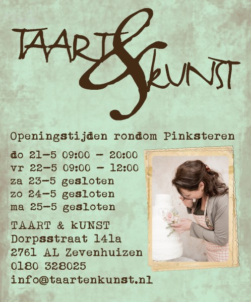 openingstijden pinksteren 2015 taartenkunst zevenhuizen